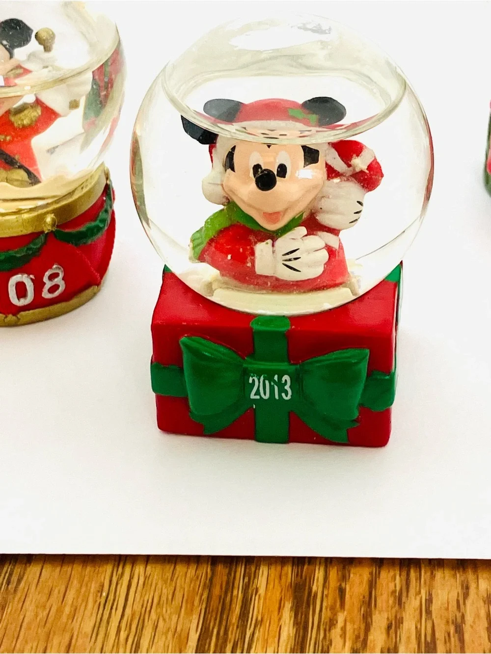 Disney Christmas Mini Snow Globes Lot(8) 2 Have Low Water JC Penny Read 2.5in
